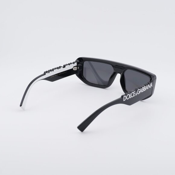 Dolce & Gabbana DG6203 501/87 Sunglasses Shiny Black Rectangle Frame,Grey Lenses main image 10
